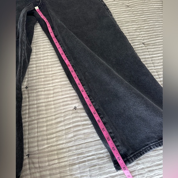 Zara Belted High Rise Crop Wide Leg Dark Jeans - Picture 7 of 10